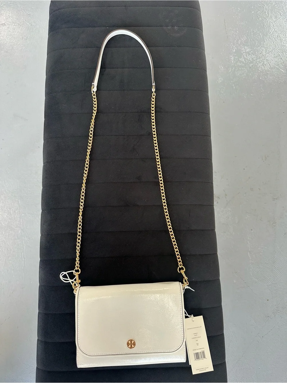 Tory Burch Crinkle chain wallet cirrus cloud color